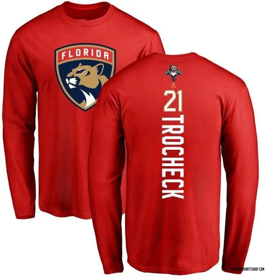 Youth Vincent Trocheck Florida Panthers Backer Long Sleeve TShirt Red